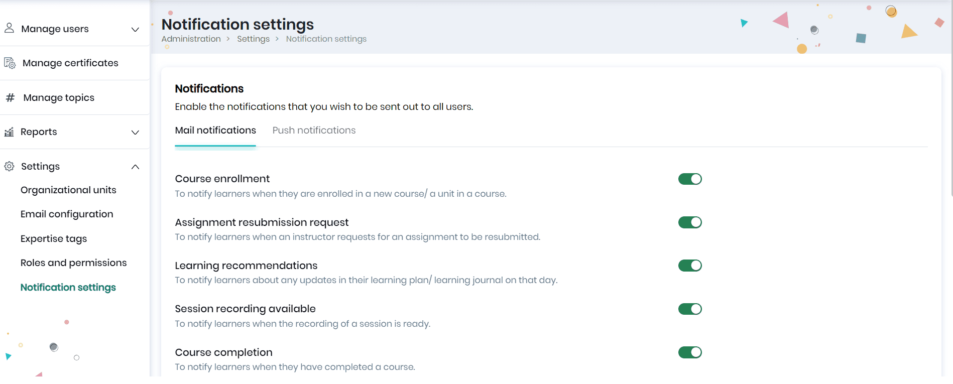 Notification settings 1